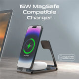 Promate Ultra-Slim Transparent Foldable 15W Magsafe Compatible Wireless Charging Station