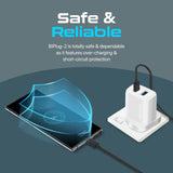 Promate 17W High-Speed Dual Port Charger, White
