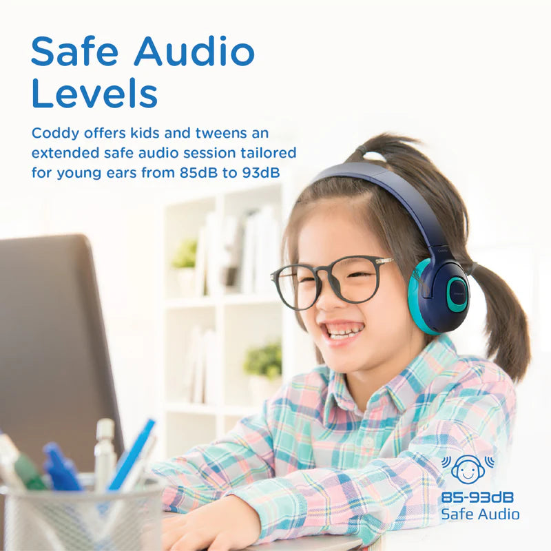 Promate Hi-Definition Safeaudio™ Wireless Headphone, Aqua