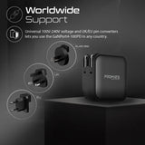 Promate 100W Power Delivery GaNFast Charger with Quick Charge 3.0, Black