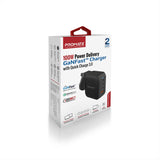 Promate 100W Power Delivery GaNFast Charger with Quick Charge 3.0, Black