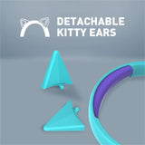 Promate Kidsafe Kawaii Style Wireless Kids Headset, Aqua Jewel