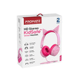 Promate Hd Stereo Kidsafe Wired Headset, Bubblegum