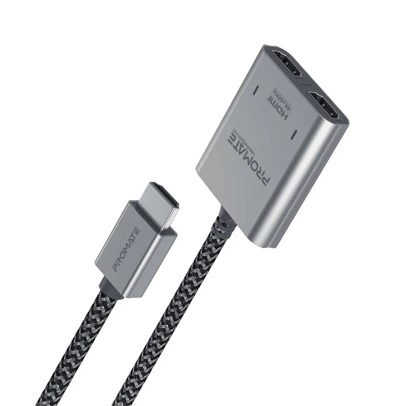 Promate 4K@60Hz Hdmi® Splitter Cable With Dual Hdmi® Ports 100Cm