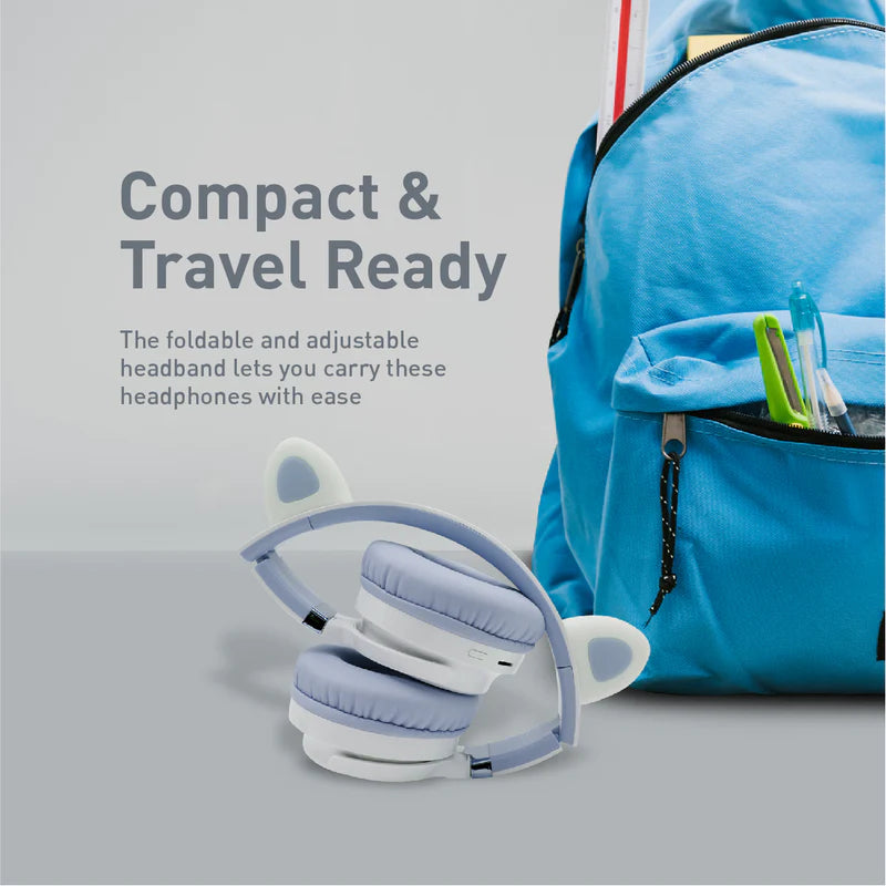 Promate Kidsafe Kawaii Style Wireless Kids Headset, Lilac