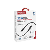 Promate 20W Power Delivery Usb-C To Lightning Cable, 120Cm, Black