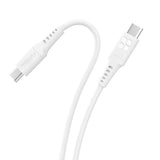 Promate 60W Power Delivery Ultra-Fast Usb-C Soft Silicon Cable, 200Cm, White