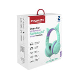 Promate Over-Ear Hi-Definition Safeaudio™ Wired Headset, Emerald