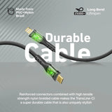 Promate 27W Power Delivery Usb-C To Lightning Cable (Transparent Shells), 120Cm, Black