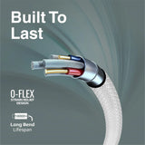 Promate Super Flexible Data and Charge Usb-C Cable 100Cm, White