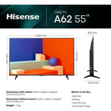 Hisense 55" A6 Series 4K Uhd Smart Led Tv, Black