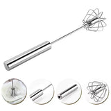 Stainless Steel - 12 Inch, Egg Whisk Hand Push Rotary Whisk Blender Versatile Milk Frother