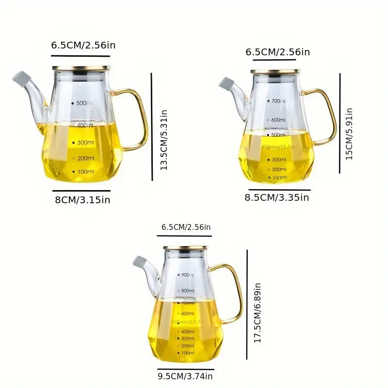 Diamond Shape Oil Dispenser Bottle For Kitchen - 700ML