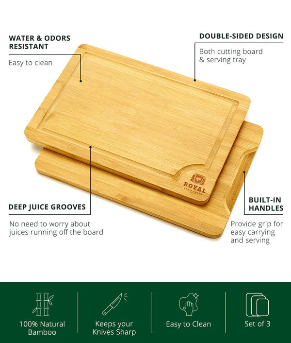 Premium Bamboo Cutting Board 30.5*46*2Cm