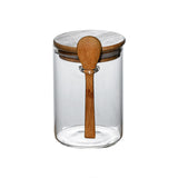 Glass Sealed Jars With Bamboo Lids and Spoon Airtight - 600ML