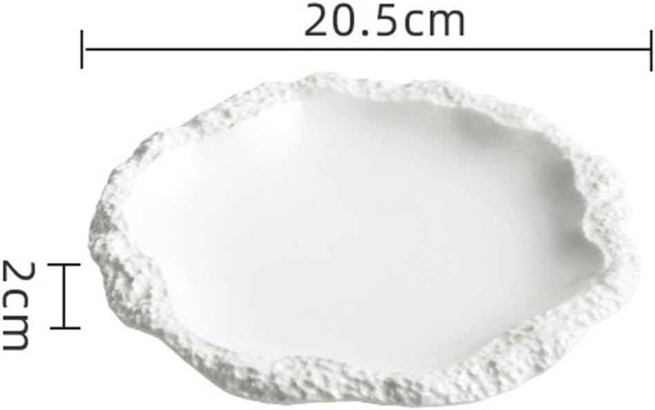 Rock Pattern Skirt Edge Shallow Plate -8 Inches Style