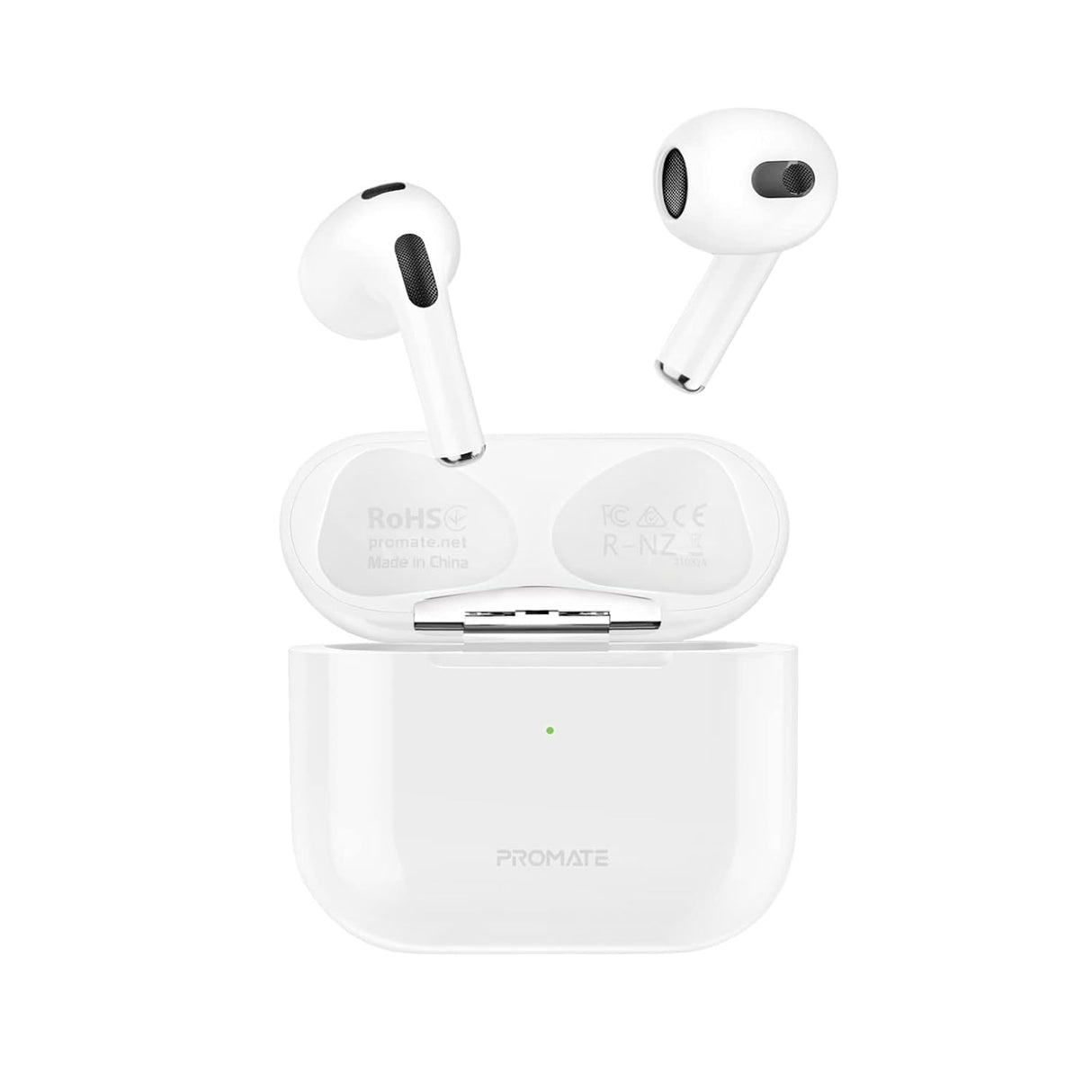 Promate High Fidelity Sleek Tws Earbuds With Intellitouch, White