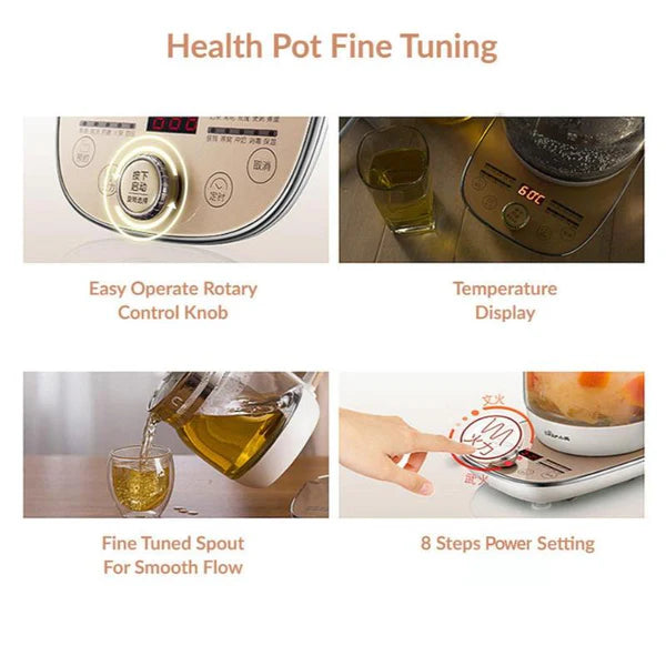 Bear Electric Health Multi-Function Kettle 20 Press Function, 1.5L