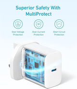 Anker Select Charger (20W, 2-Port [1 Usb-C; 1 Usb-A] / 20W, 1-Port [1 Usb-C]) With Usb-C Cable