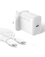 Anker Select Charger (20W, 2-Port [1 Usb-C; 1 Usb-A] / 20W, 1-Port [1 Usb-C]) With Usb-C Cable
