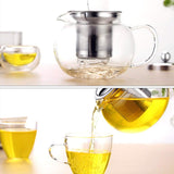 950ml Heat-Resistant Glass Teapot With Ss Infuser and Lid, Stove Top Safe