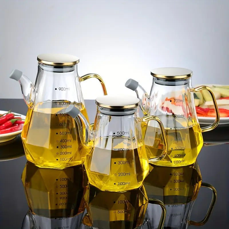 Diamond Shape Oil Dispenser Bottle For Kitchen - 500ML