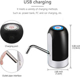 Electric Water Dispenser Pump (Wireless) USB Charging Automatic, PP Plastic - Black/White