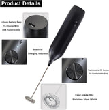 Electric Milk Frother Food-Grade Material Kitchen Whisk, Size: 22Cm With Stand
