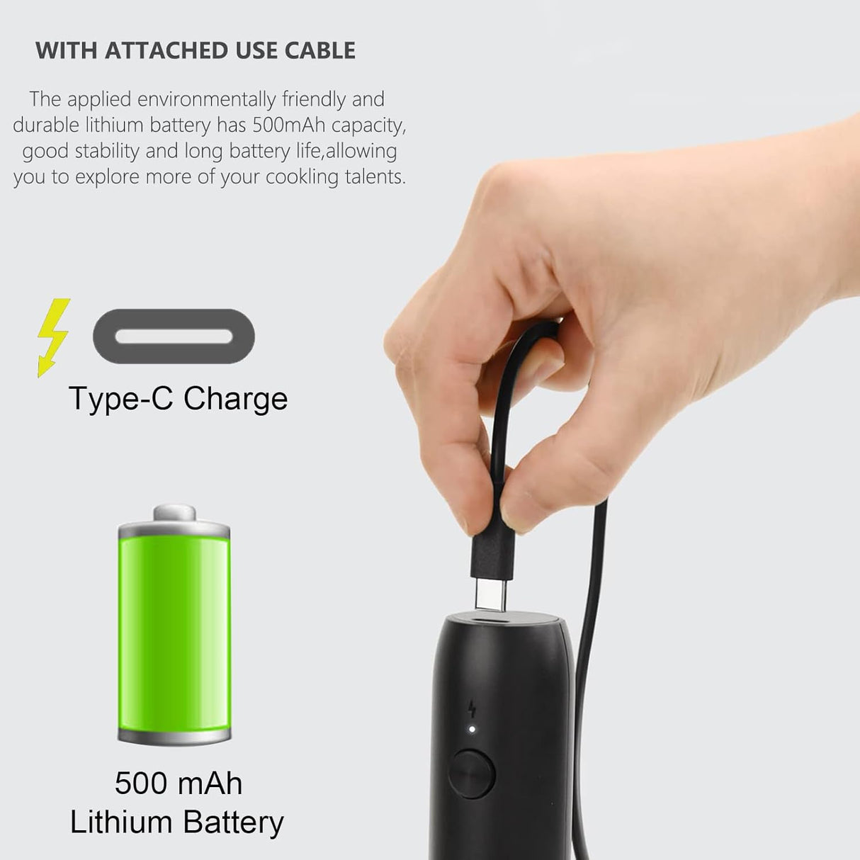 Electric Milk Frother Food-Grade Material Kitchen Whisk, Size: 22Cm With Stand