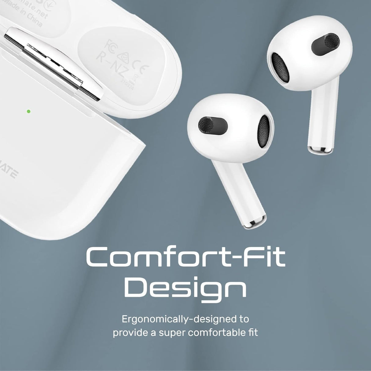 Promate High Fidelity Sleek Tws Earbuds With Intellitouch, White