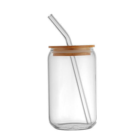 Glass Cups With Lids and Straws 400ML