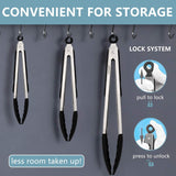 Kitchen Tongs Set of 3 Stainless Steel (Sizes: 7, 9, 12 Inches)