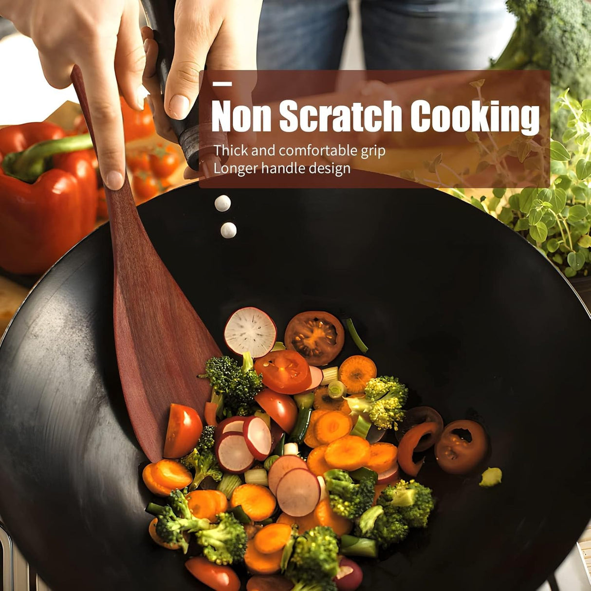 16 Pcs Wooden Spoons For Cooking, Wooden Utensils For Cooking With Utensils Holder