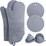 Heat Resistant Silicone Oven Mittens With Mini Oven Gloves