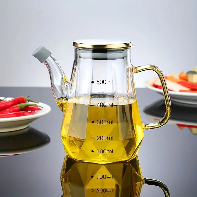 Diamond Shape Oil Dispenser Bottle For Kitchen - 500ML