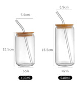 Glass Cups With Lids and Straws 400ML