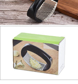 Garlic Press 430 Stainless Steel With Silicone Peeler & Scraper, Size: 10.7*5.2*7.5Cm - Black/Green/Yellow/White