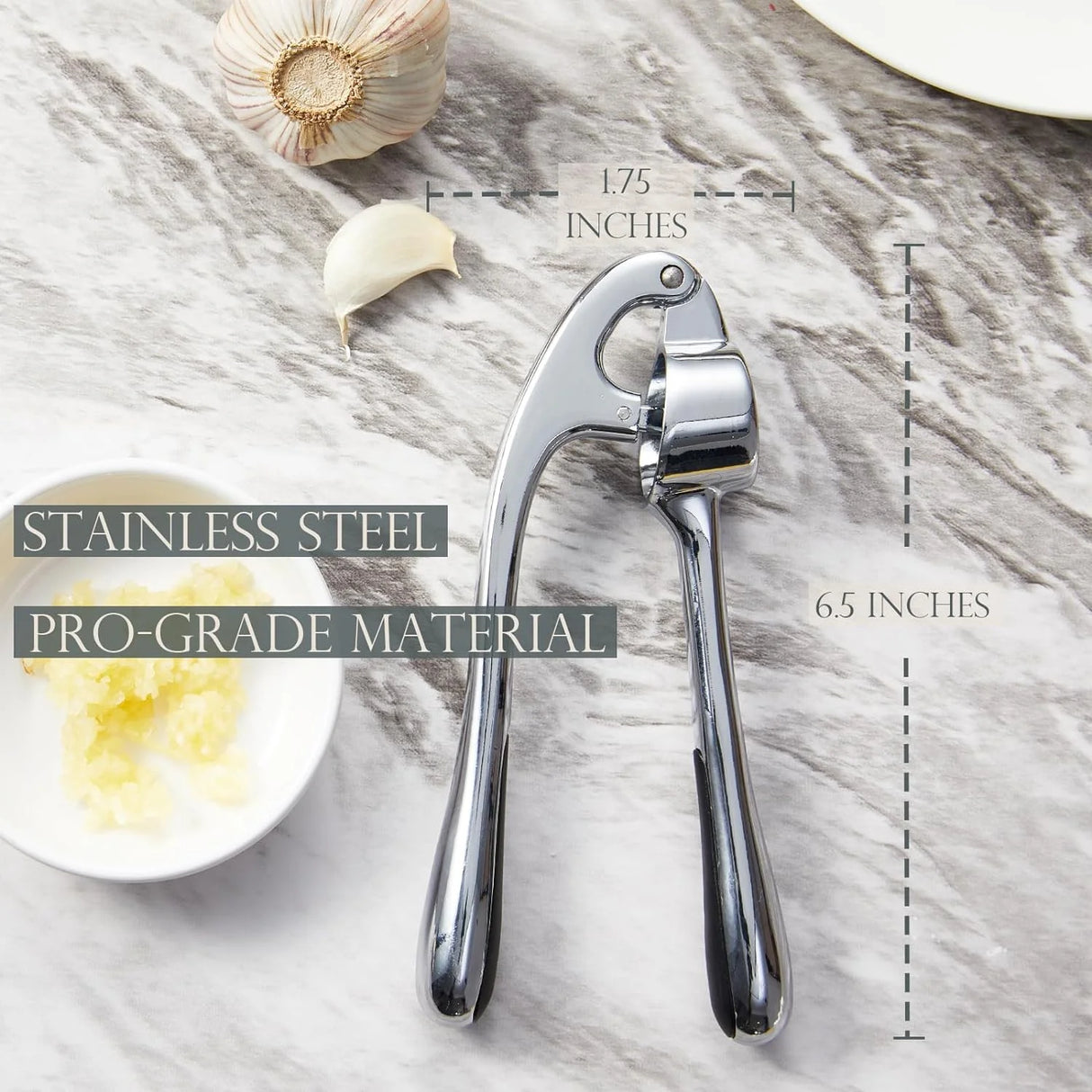 Premium Garlic Press - Gloss Silver
