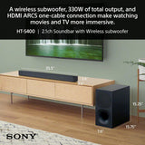 Sony Ht-S400 2.1Ch Soundbar W/Wireless Subwoofer
