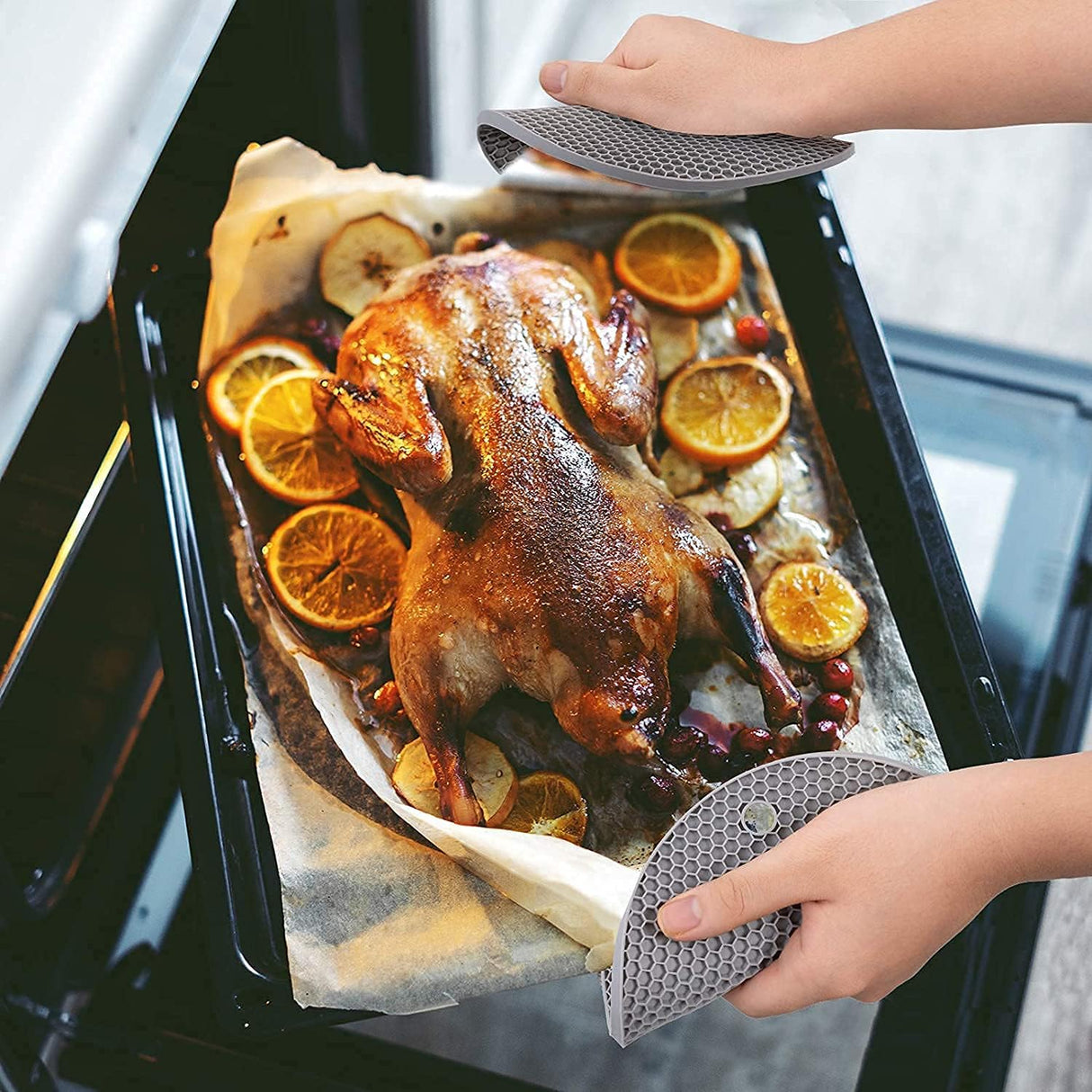 Heat Resistant Silicone Oven Mittens With Mini Oven Gloves