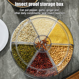 8Kg 360° Rotating 6 Grid Dry Food Dispenser With Sealing Lid (Size: 27*27*24Cm) - White