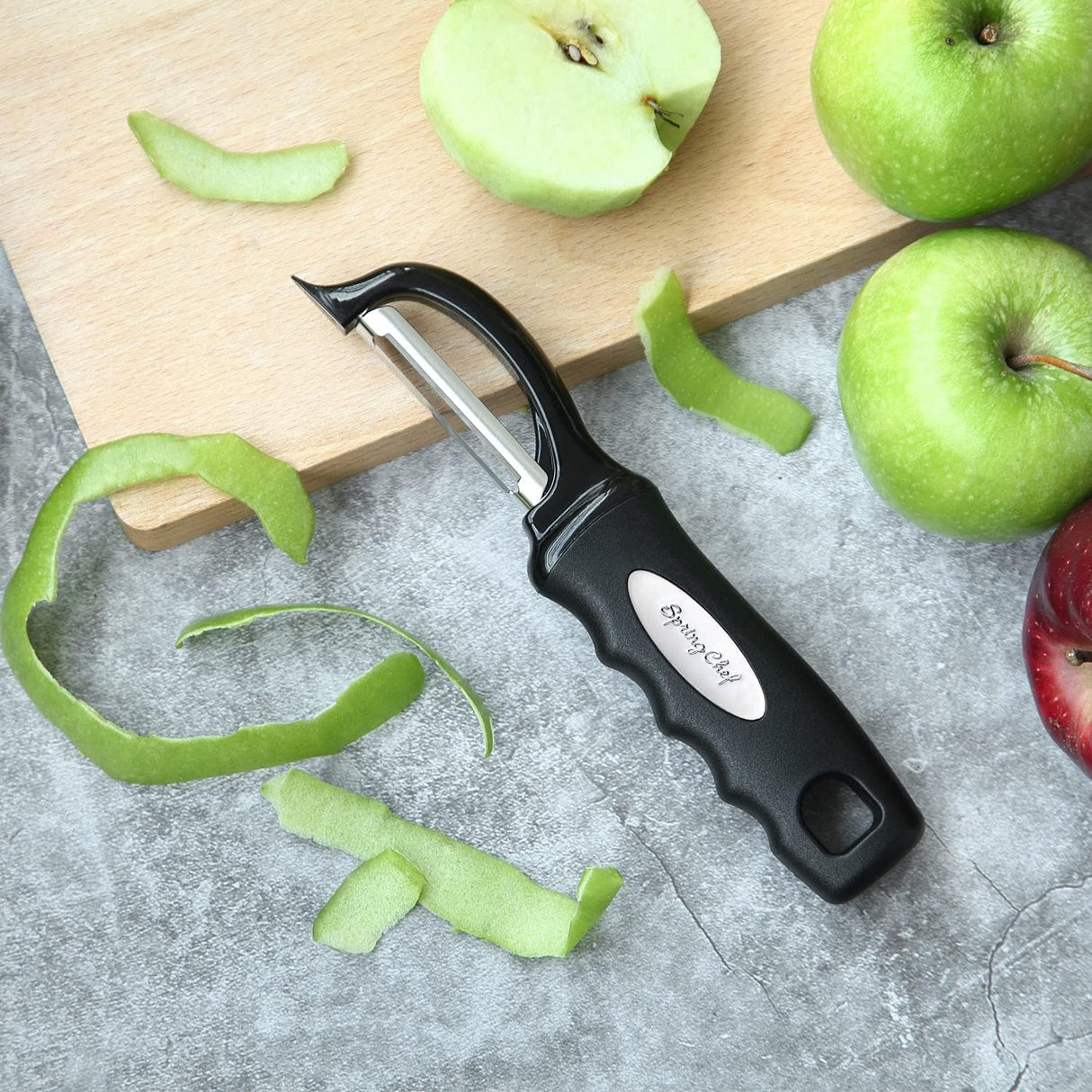 Spring Chef Premium Swivel Vegetable Peeler, Black