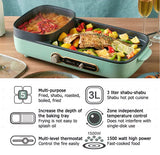 Bear Steamboat With Bbq Grill, 2 In 1 Multi Cooker With Non-Stick Inner Pot