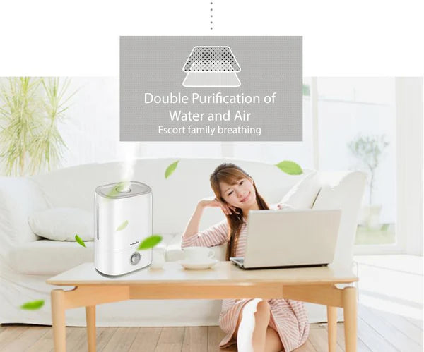 Bear 2 In 1 Humidifier & Water Air Purifier 5L Large Capacity Desktop Dual Purification Aroma Diffuser