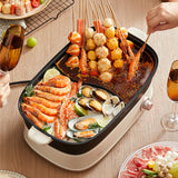 Bear Steamboat & Bbq Grill, Multi Cooker With 6L Yuanyang Non-Stick Pot