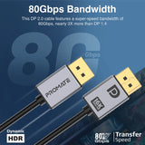 Promate 16K@60Hz High Display Port 2.0 Cable 200Cm