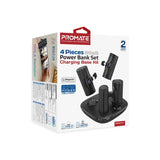 Promate 4-Piece 5000Mah Ultra-Compact Fast Charging Power Bank Kit (20W, Built-In Usb-C and Lightning Connectors)