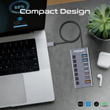 Promate 7-In-1 High Speed Multi-Ports 10Gbps Data & Charging Hub