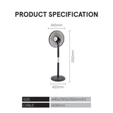 Ifan Powerful 16" Dc Motor Standfan With Oscillation & Remote Control,Quiet Operation, 40W