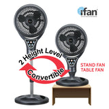 Ifan 12" Stand Fan Circulator With Oscilation & Remote Control, 85W (Desk & Stand Function)